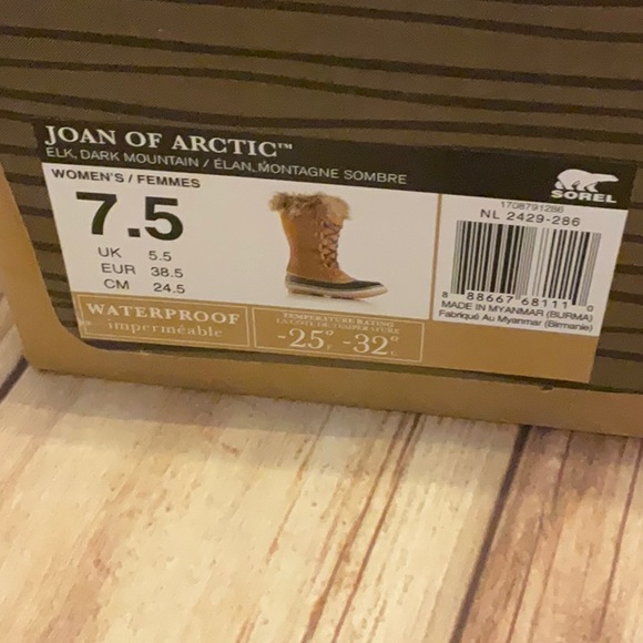 Sorel Joan of Arctic Waterproof Boots in Elk / Dark Mountain - New in Box - Picture 2 of 11